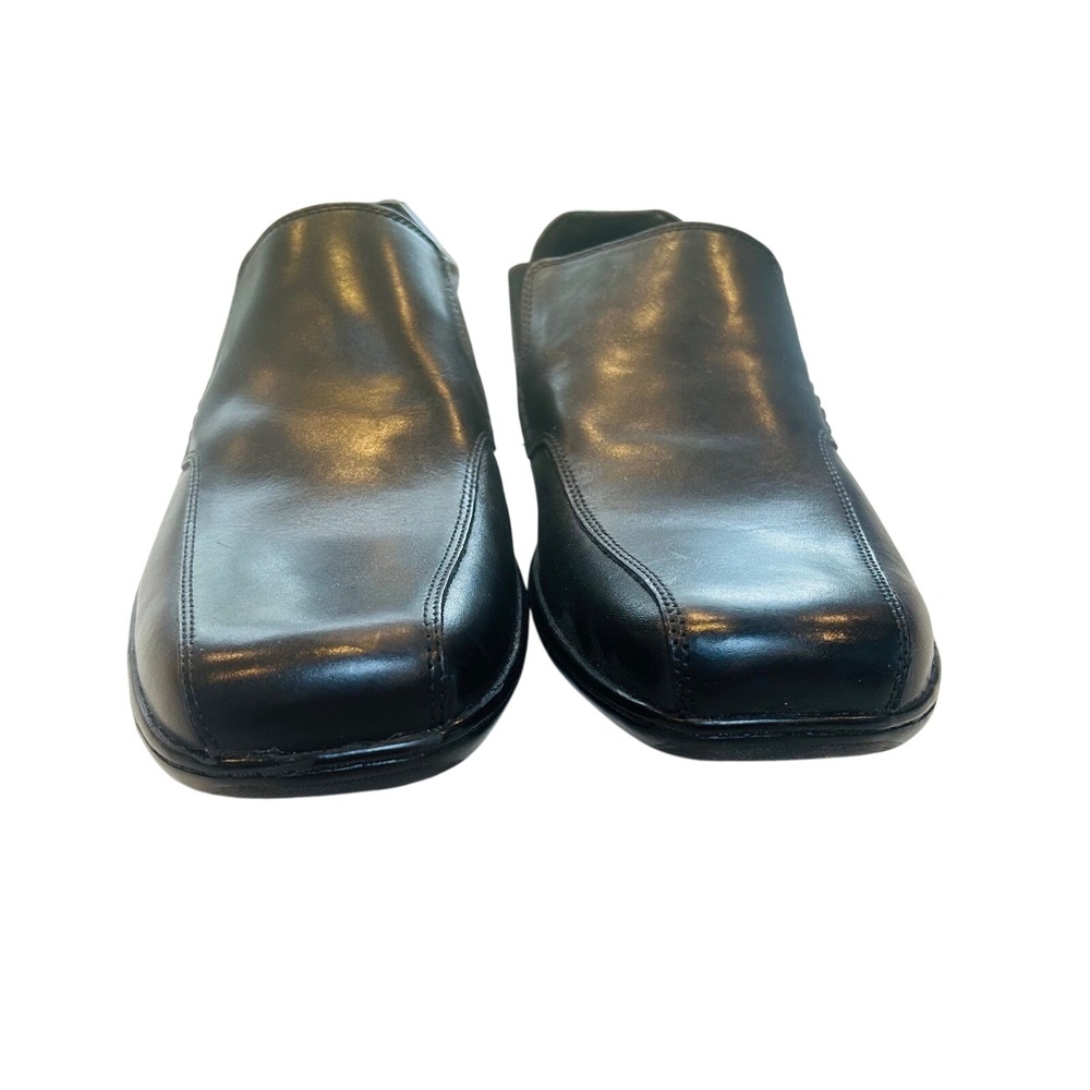 Kenneth Cole UNLISTED Mens Black Leather‎ Slip On Square Toe Dress Shoes Size 12